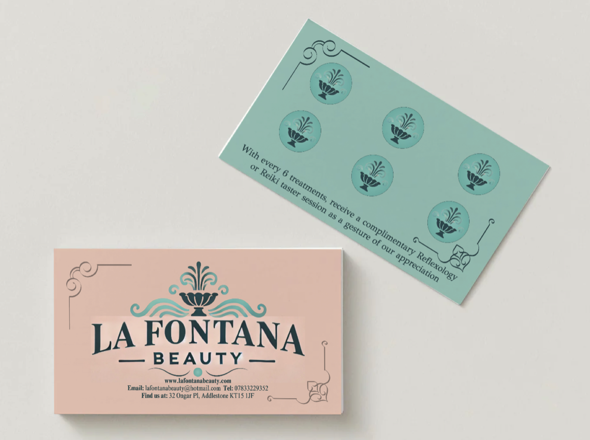 La Fontana Beauty logo and brochure design by LunaClara Design Surrey