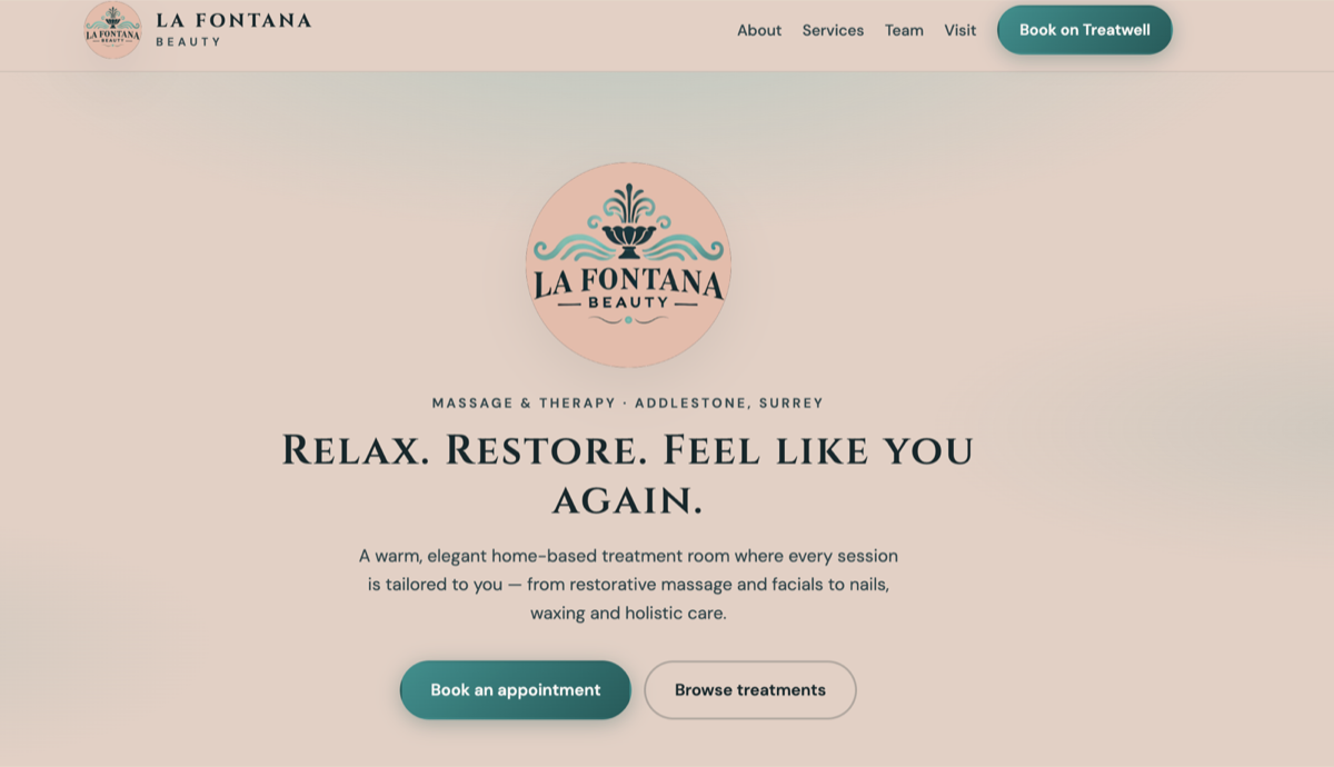 La Fontana Beauty logo and brochure design by LunaClara Design Surrey